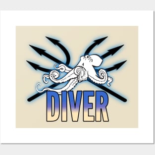 Scuba diving  t- shirt designs Posters and Art